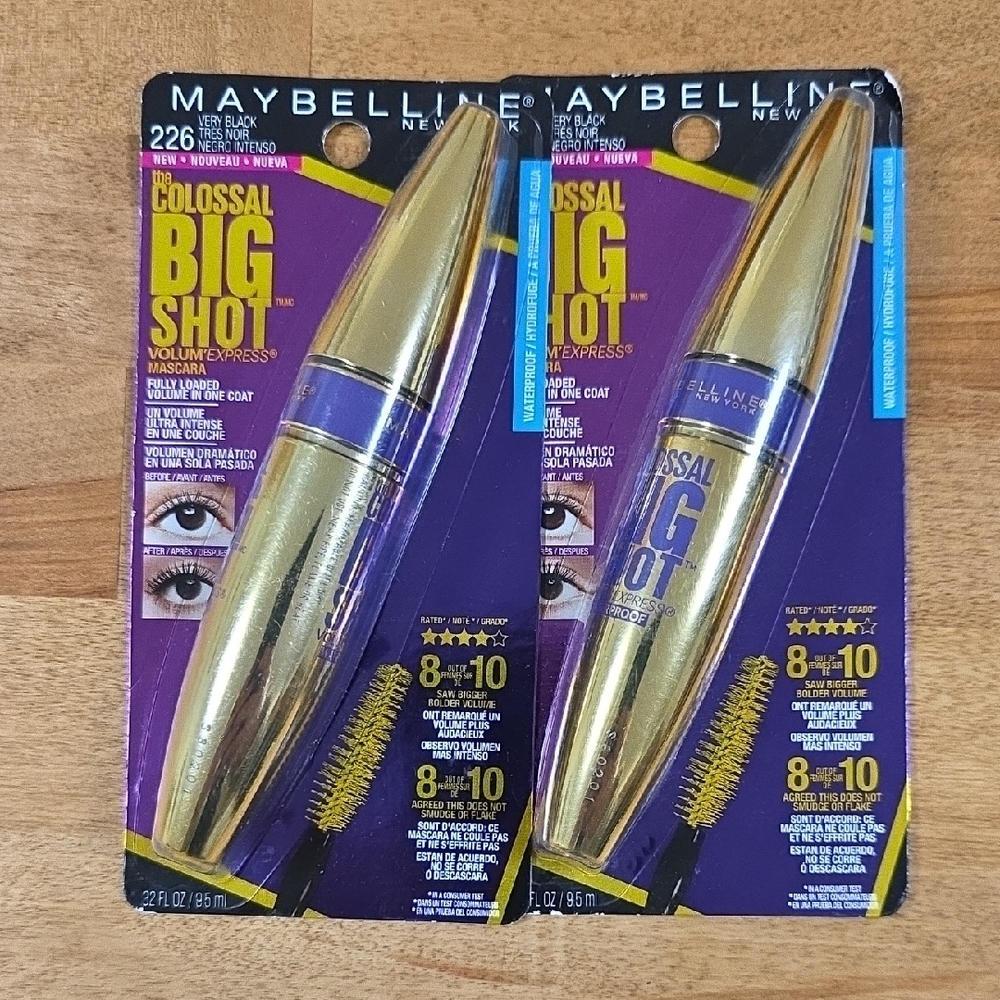Maybelline Colossal Big Shot Volume Express Mascara in Very Black Lot Of 2